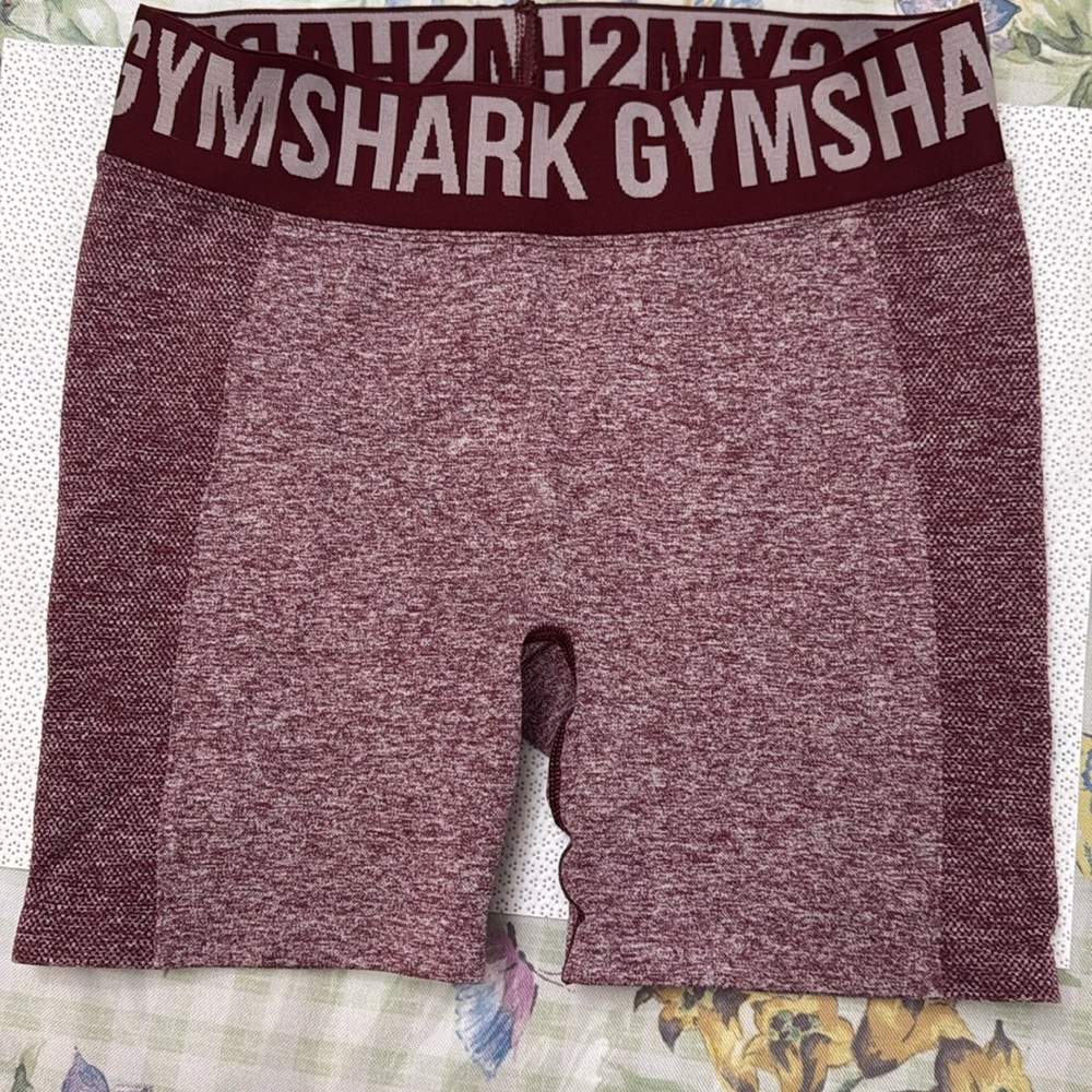 Gymshark Shorts Athletic Flex gymshark Burgundy Nylon Stretch Size S - Picture 4 of 6